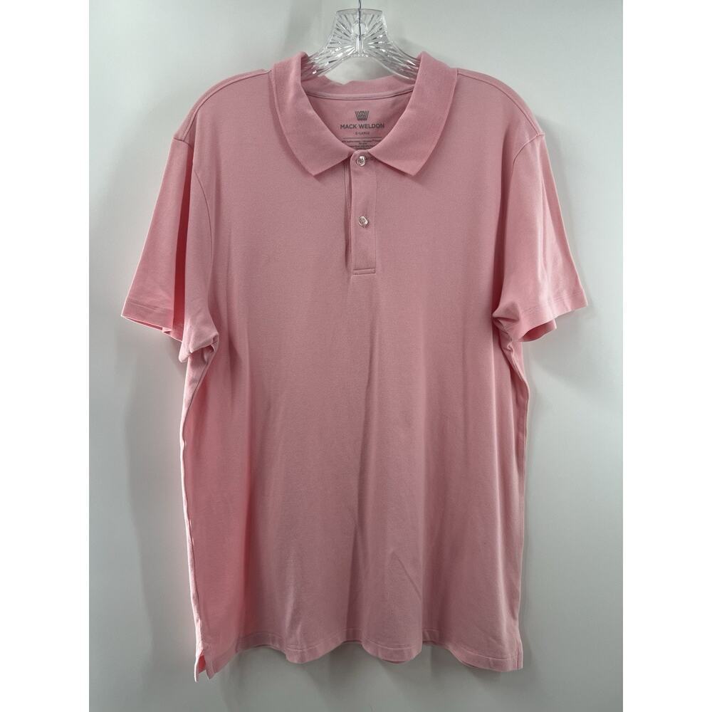 Mack Weldon Men’s Short Sleeve Baby Pink Polo Size XL Comfort Casual Classic